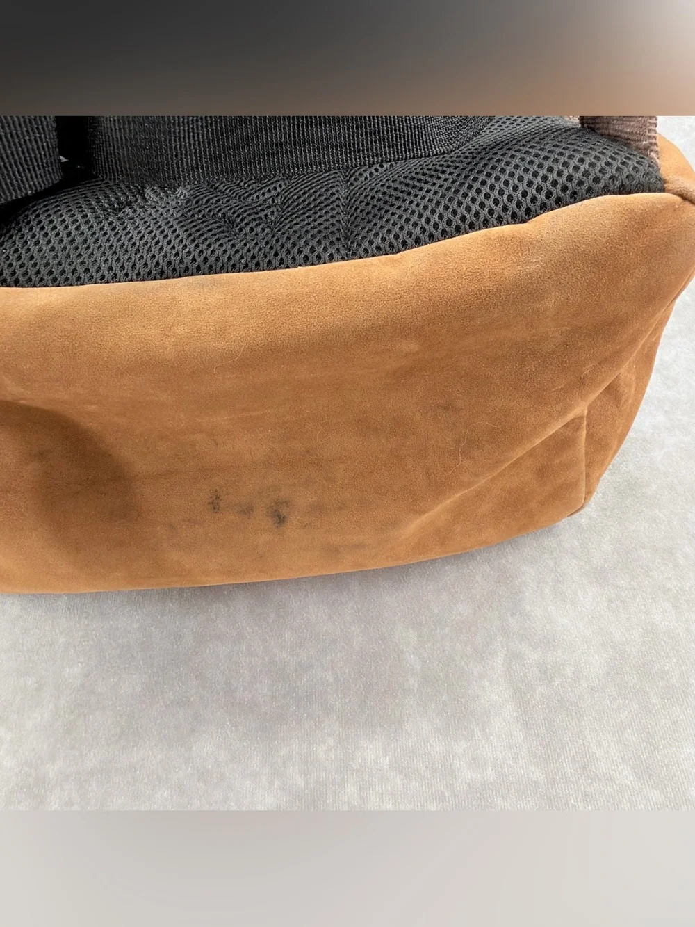 Wrangler Brown and Black Canvas Backpack with Tan Suede Base